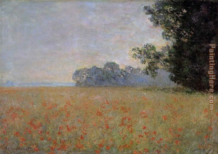 Oat and Poppy Field 2 painting - Claude Monet Oat and Poppy Field 2 art painting